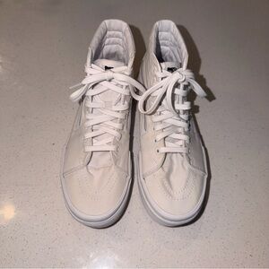 Vans Sk8-Hi Stacked Platform High Top White Canvas Men’s 9 / Women’s 10.5